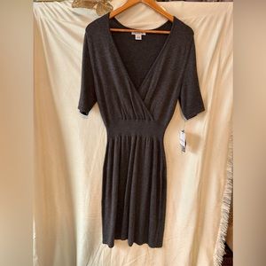 Liz Claiborne Dark Gray Sweater Dress -Large